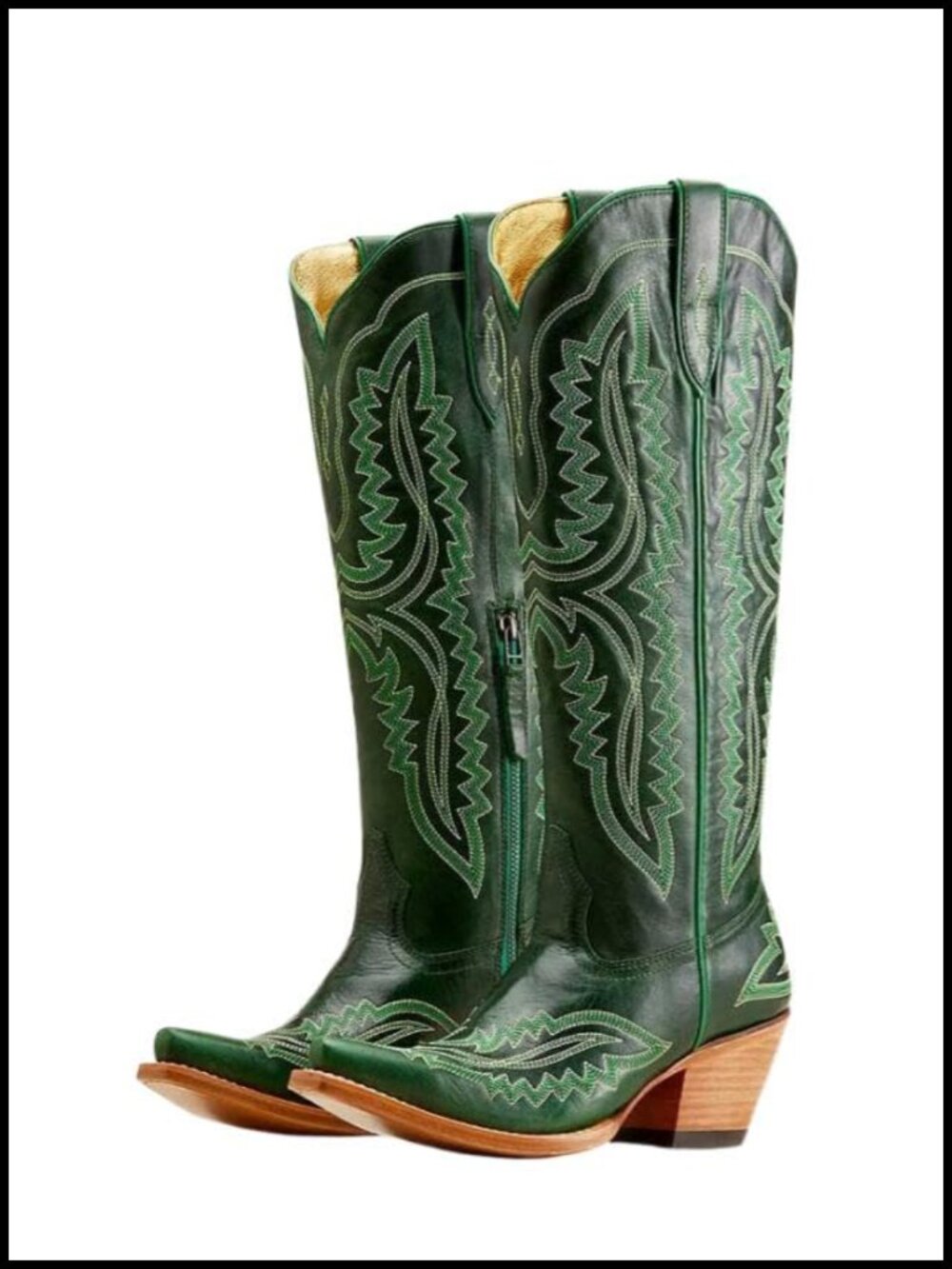 Women's Knee High Cowgirl Boots Western Embroidered Chunky Heel Snip Toe